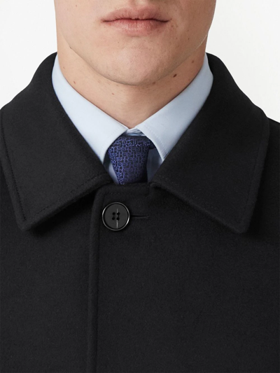 Burberry Collared Coat With Side Pockets And Long Sleeves In Black