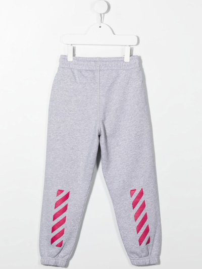 Shop Off-white Logo-embroidered Track Pants In Grey