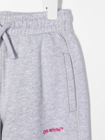 Shop Off-white Logo-embroidered Track Pants In Grey