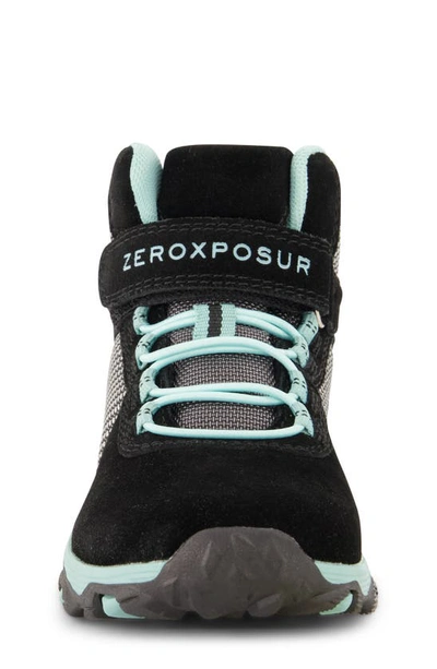 Shop Zeroxposur Kids' Portland Hiker Boot In Black/ Mint