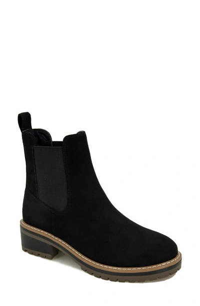 Shop Kensie Khai Bootie In Black Microfiber