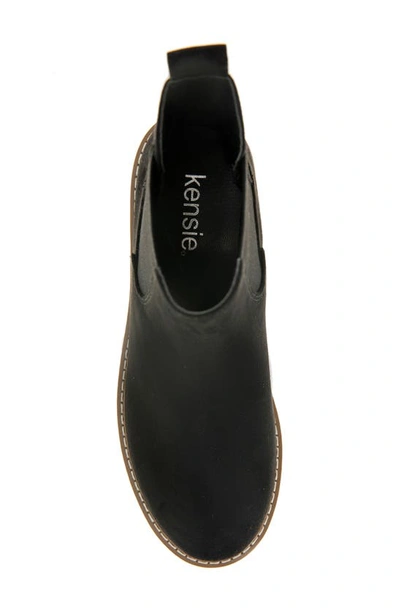 Kensie Kerman Lug Boot In Black Microfiber