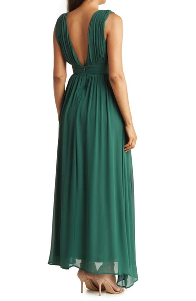 Shop Love By Design Athen Plunging V-neck Maxi Dress In Emerald