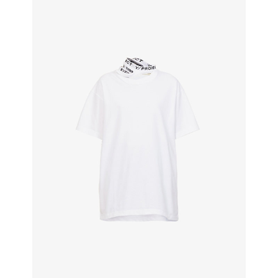 Shop Y/project Triple-collar Organic-cotton T-shirt In White