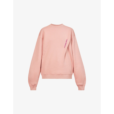 Shop Y/project Pinched Relaxed-fit Organic-cotton Sweatshirt In Salmon