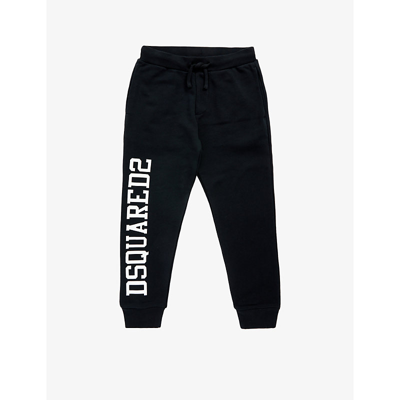 Shop Dsquared2 Side Logo Cotton Jogging Bottoms 6 - 16 Years In Black