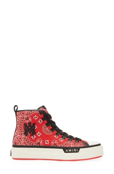 Shop Amiri Bandana B-ball Print High Top Sneaker In Red