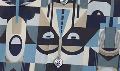 Bugatchi Classic Fit Abstract Print Stretch Cotton Button-up Shirt In Steel