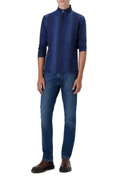Bugatchi Ooohcotton® Quarter Zip Pullover In Midnight