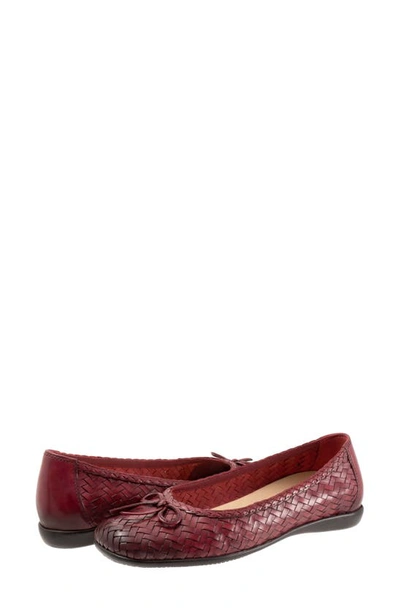 Shop Trotters Gillian Flat In Dark Red