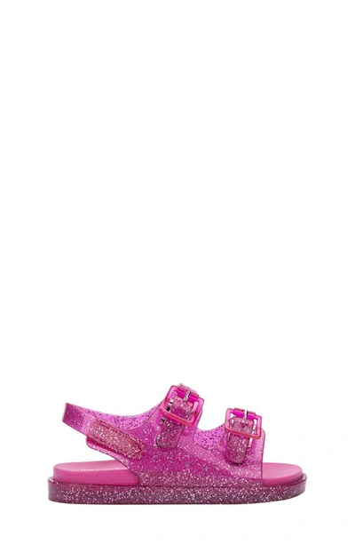 Shop Mini Melissa Buckle Strap Sandal In Pink Glitter Mix