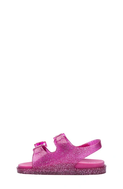 Shop Mini Melissa Buckle Strap Sandal In Pink Glitter Mix