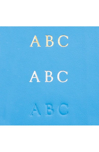 Royce New York Personalized Card Case In Light Blue- Deboss