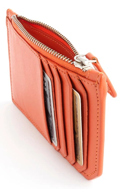 Royce New York Personalized Card Case In Burnt Orange- Silver Foil