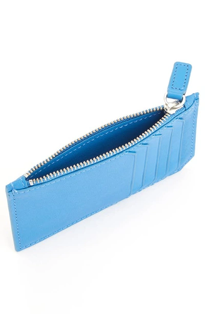 Royce New York Personalized Card Case In Light Blue- Silver Foil