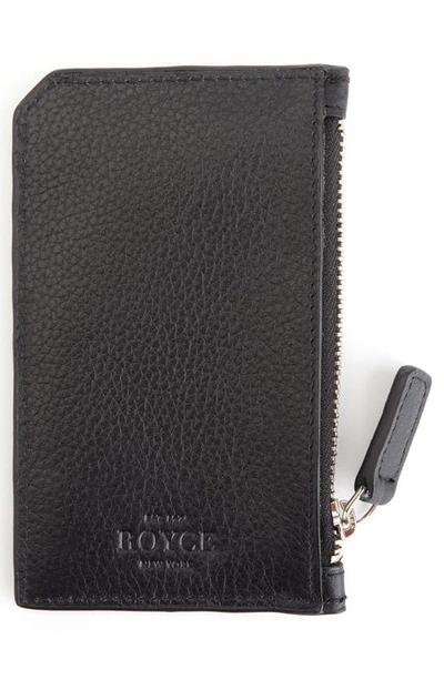 Shop Royce New York Personalized Card Case In Black- Silver Foil