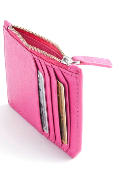 Royce New York Personalized Card Case In Bright Pink- Gold Foil