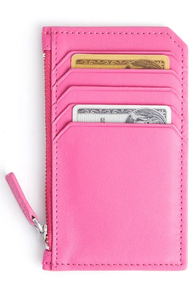 Royce New York Personalized Card Case In Bright Pink- Gold Foil