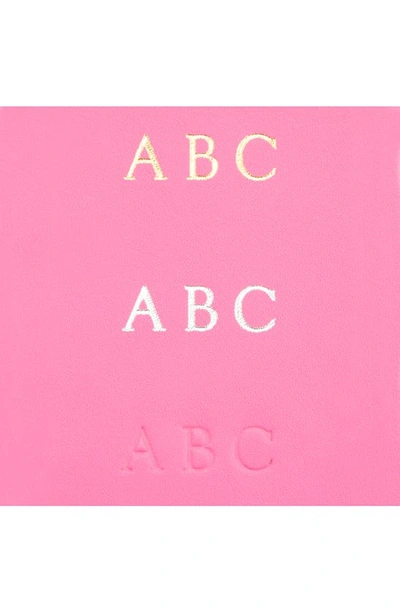Royce New York Personalized Card Case In Bright Pink- Deboss