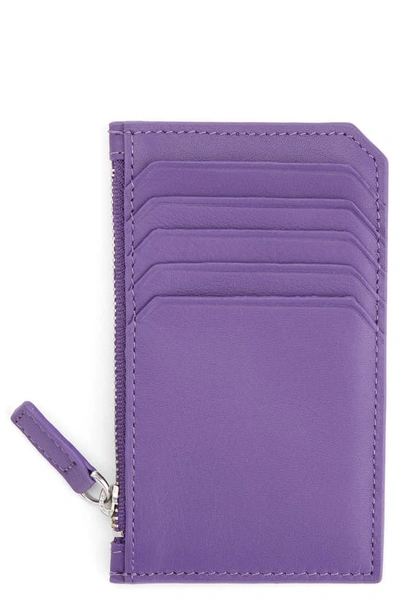 Shop Royce New York Personalized Card Case In Purple- Silver Foil