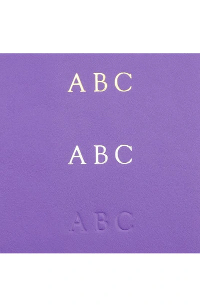 Shop Royce New York Personalized Card Case In Purple- Silver Foil