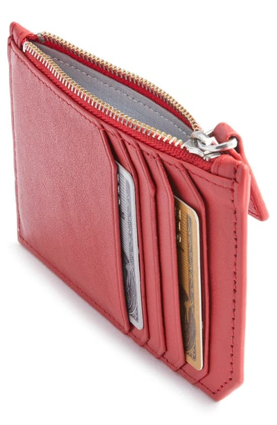 Royce New York Personalized Card Case In Red- Silver Foil