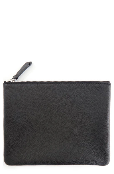 Shop Royce New York Personalized Leather Travel Pouch In Black- Deboss