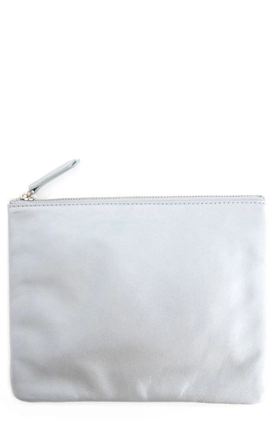 Shop Royce New York Personalized Leather Travel Pouch In Silverilver Foil
