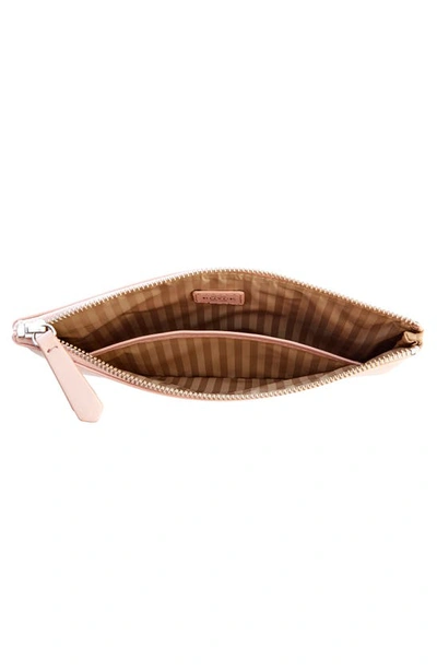 Royce New York Personalized Leather Travel Pouch In Light Pink- Gold Foil