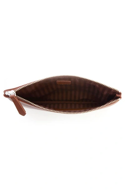Royce New York Personalized Leather Travel Pouch In Tan- Deboss