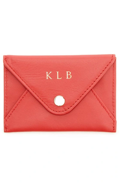 Royce New York Personalized Envelope Card Holder In Red- Gold Foil