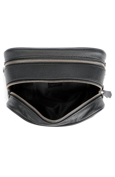 Royce New York Double Zip Leather Toiletry Bag In Black- Deboss