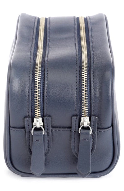 Shop Royce New York Personalized Zip Toiletry Bag In Navy Blue - Silver Foil