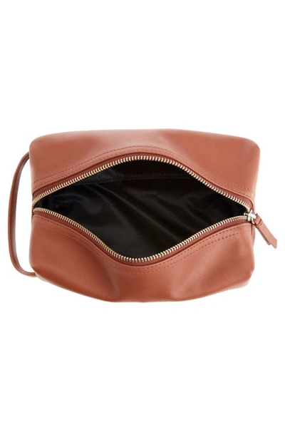 Royce New York Personalized Small Toiletry Bag In Tan - Silver Foil