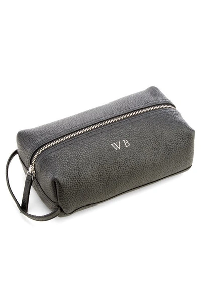 Royce New York Personalized Small Toiletry Bag In Black - Silver Foil