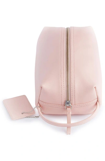 Royce New York Personalized Small Toiletry Bag In Light Pink - Silver Foil