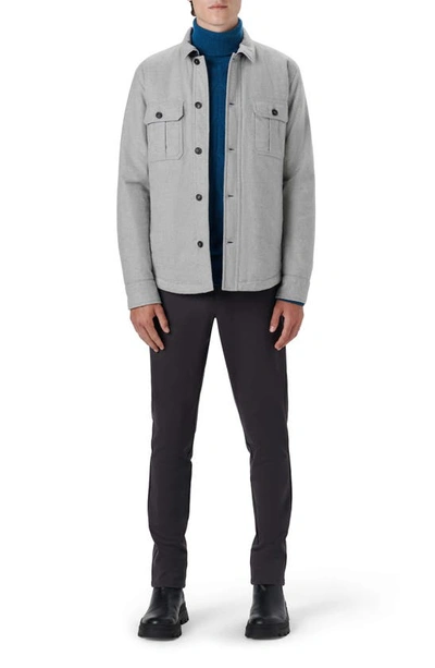 Shop Bugatchi Cotton Shirt Jacket In Platinum