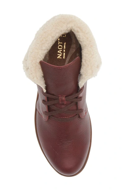 Shop Naot Pali Faux Shearling Lined Bootie In Soft Bordeaux Leather