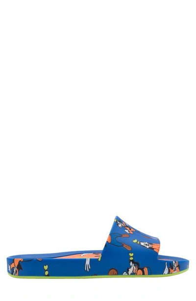 Shop Melissa X Disney Mickey & Friends Water Resistant Slide Sandal In Blue/ Orange