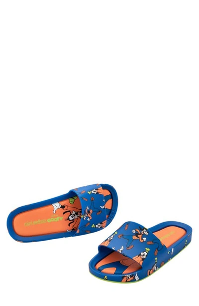 Shop Melissa X Disney Mickey & Friends Water Resistant Slide Sandal In Blue/ Orange