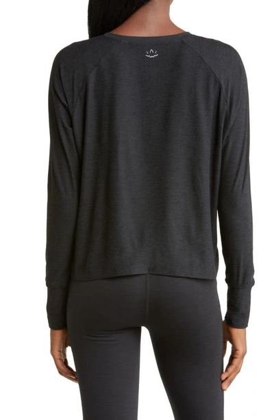 Shop Beyond Yoga Featherweight Long Sleeve T-shirt In Darkest Night