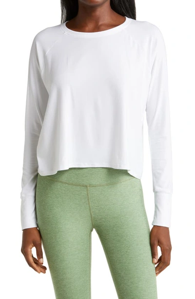 Shop Beyond Yoga Featherweight Long Sleeve T-shirt In Cloud White