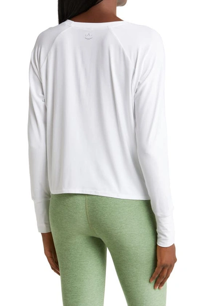 Shop Beyond Yoga Featherweight Long Sleeve T-shirt In Cloud White