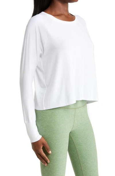 Shop Beyond Yoga Featherweight Long Sleeve T-shirt In Cloud White