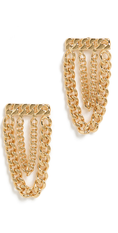 Shop Luv Aj The Louis Chain Studs In Gold