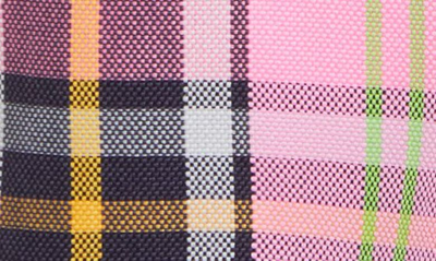 Shop Area Crystal Spike Plaid Virgin Wool Blend Bra Top In Pink Plaid