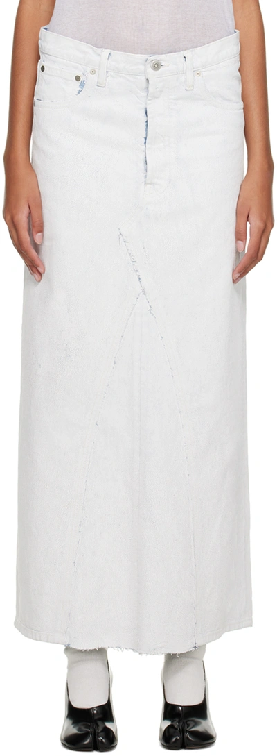 Shop Maison Margiela White Cracked Maxi Skirt In 967 White Crack