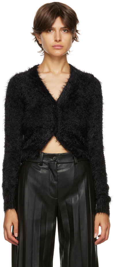 Msgm Long-sleeve Knitted Cardigan In 99 Black