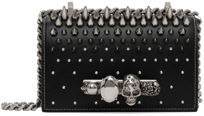 Shop Alexander Mcqueen Black Mini Jewelled Satchel In 1000 Black