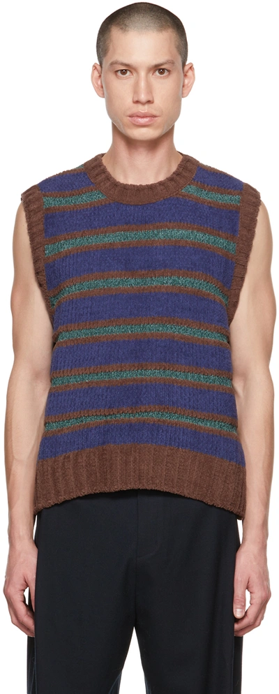 Shop Amomento Brown Striped Vest In Mix